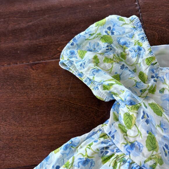 Joie Girls 2T Dress Layered Flowy Button Down Floral Blue Green Summer - Picture 7 of 10